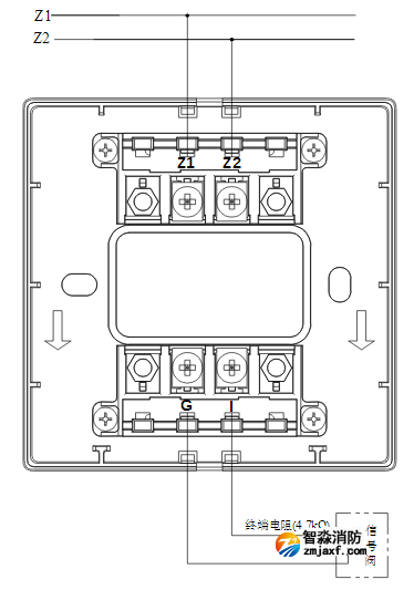 江南登录网址
GST-LD-8300B输入模块常闭无源触点接线图